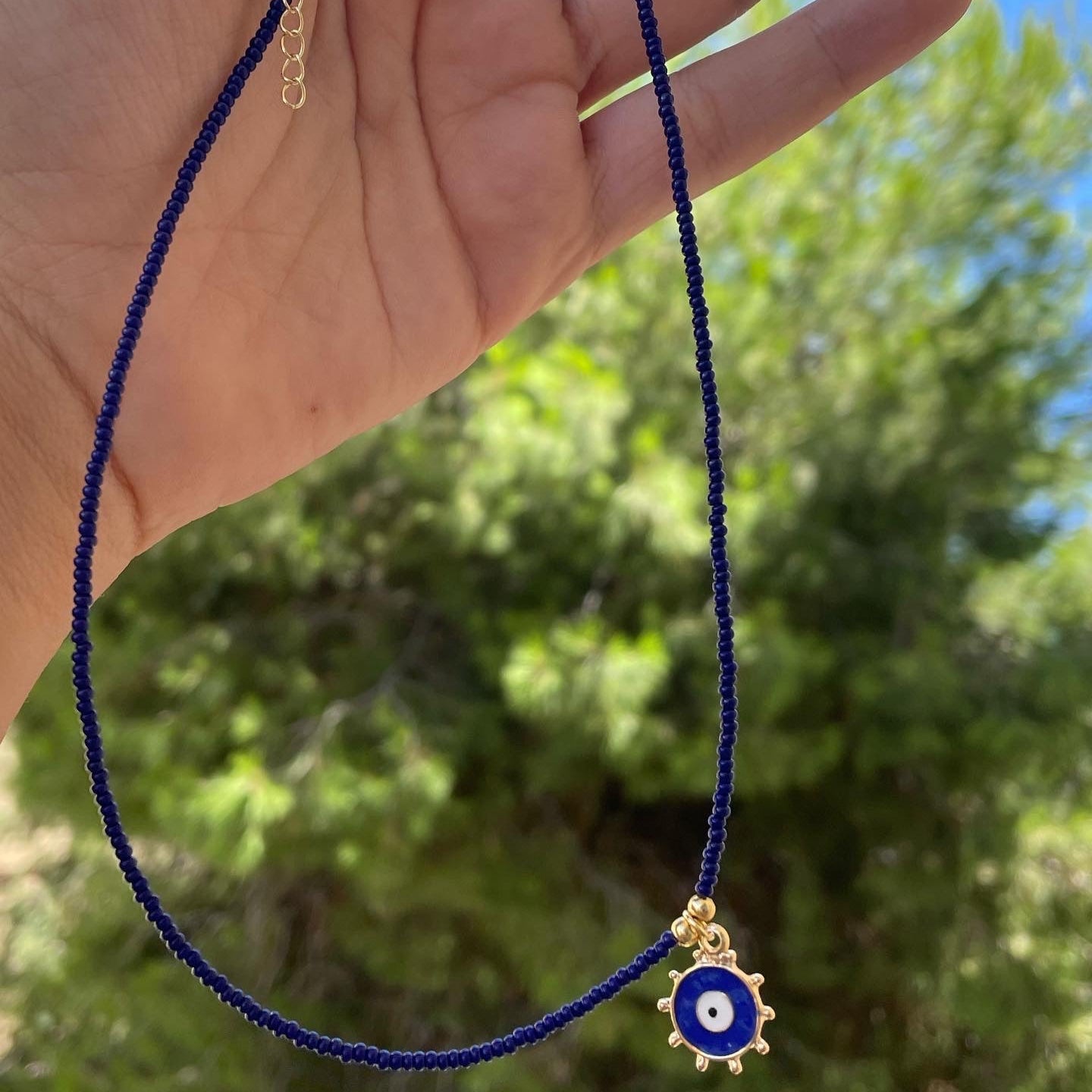 Collana con perline e occhio di Allah in 5 colori