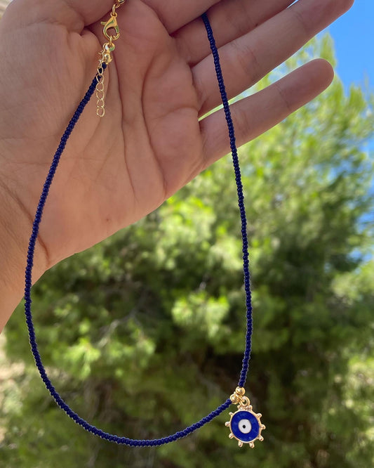 Collana con perline e occhio di Allah in 5 colori