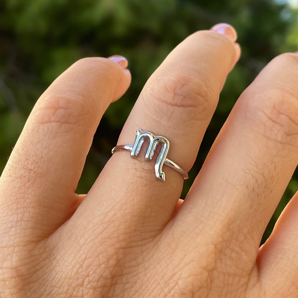 Anello con segno zodiacale in 2 colori