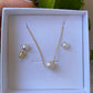 Set collana con perla+ orecchini di perle in 2 colori