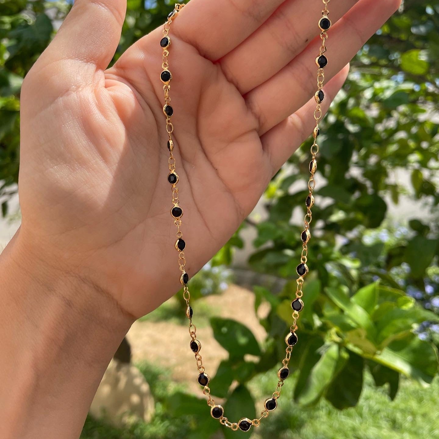 Collana con vetrini colorati in 9 colori