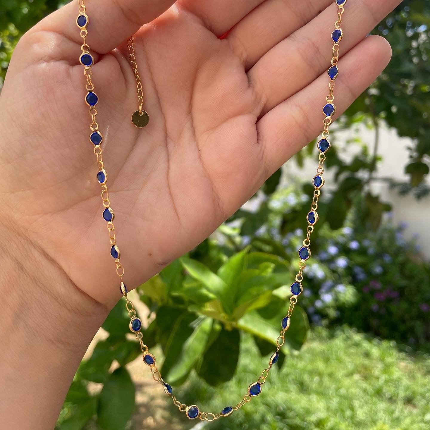 Collana con vetrini colorati in 9 colori
