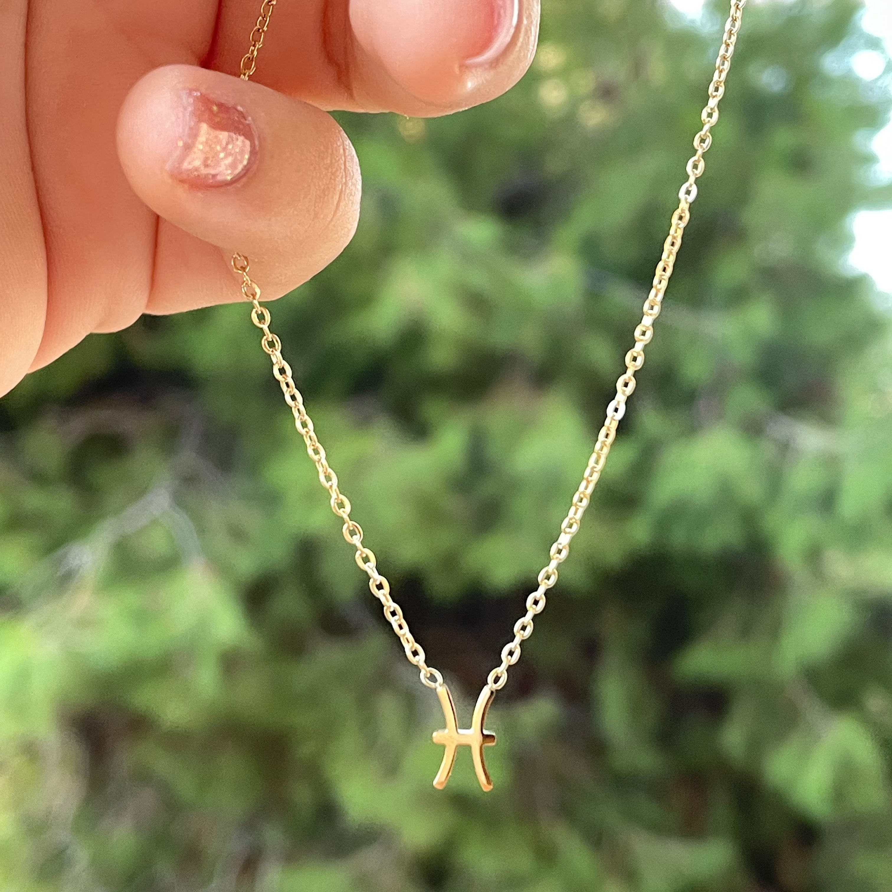 Collana con segno zodiacale in 2 colori