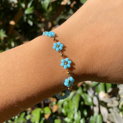 Bracciale con fiori in 3 colori