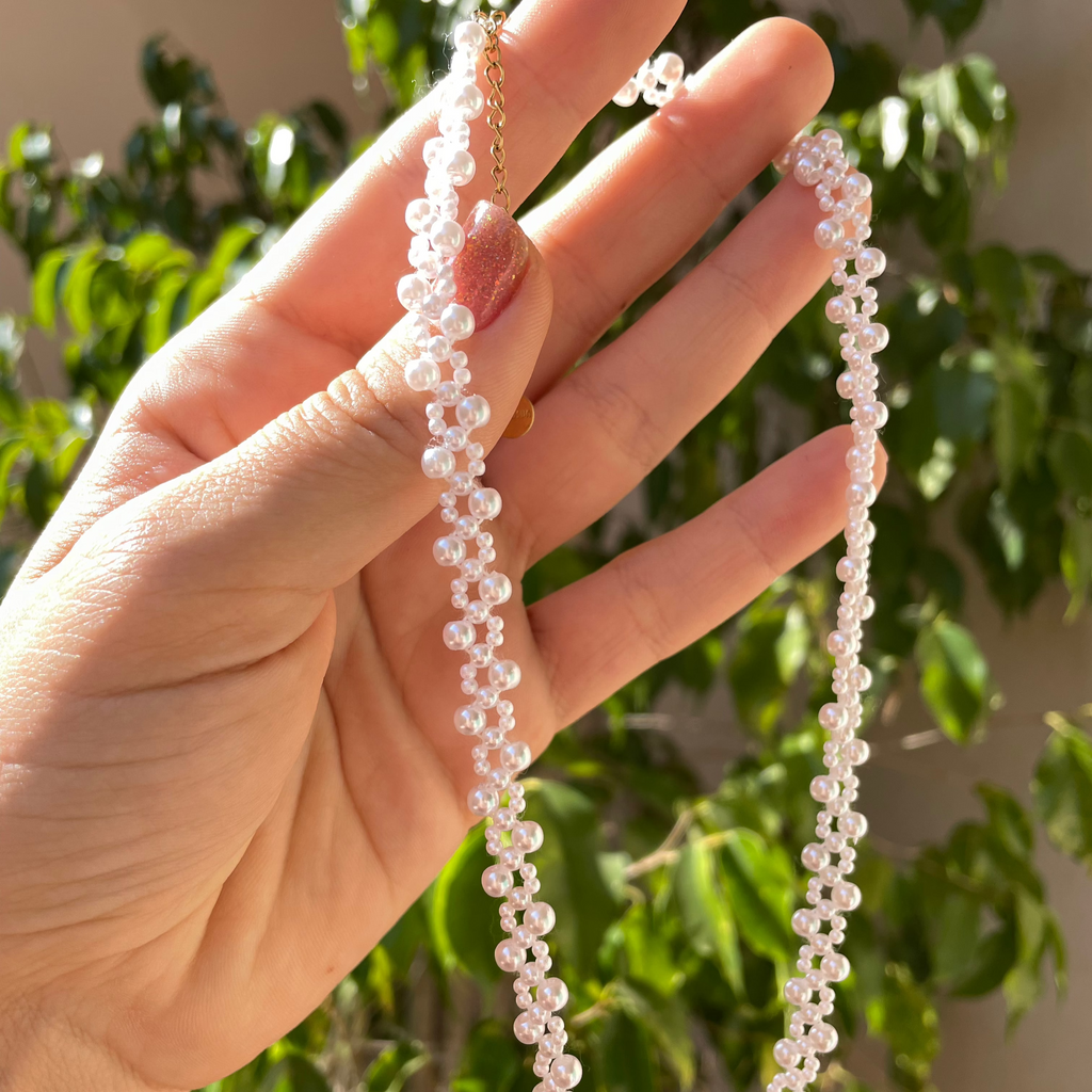 Collana con perle intreccio