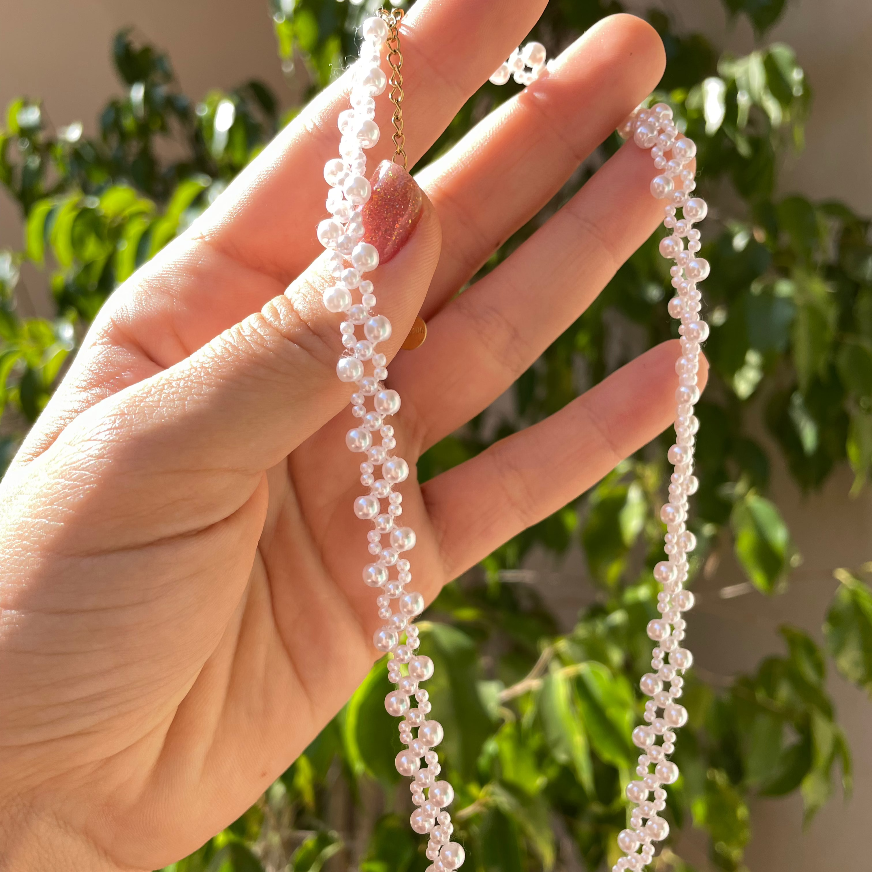 Collana con perle intreccio