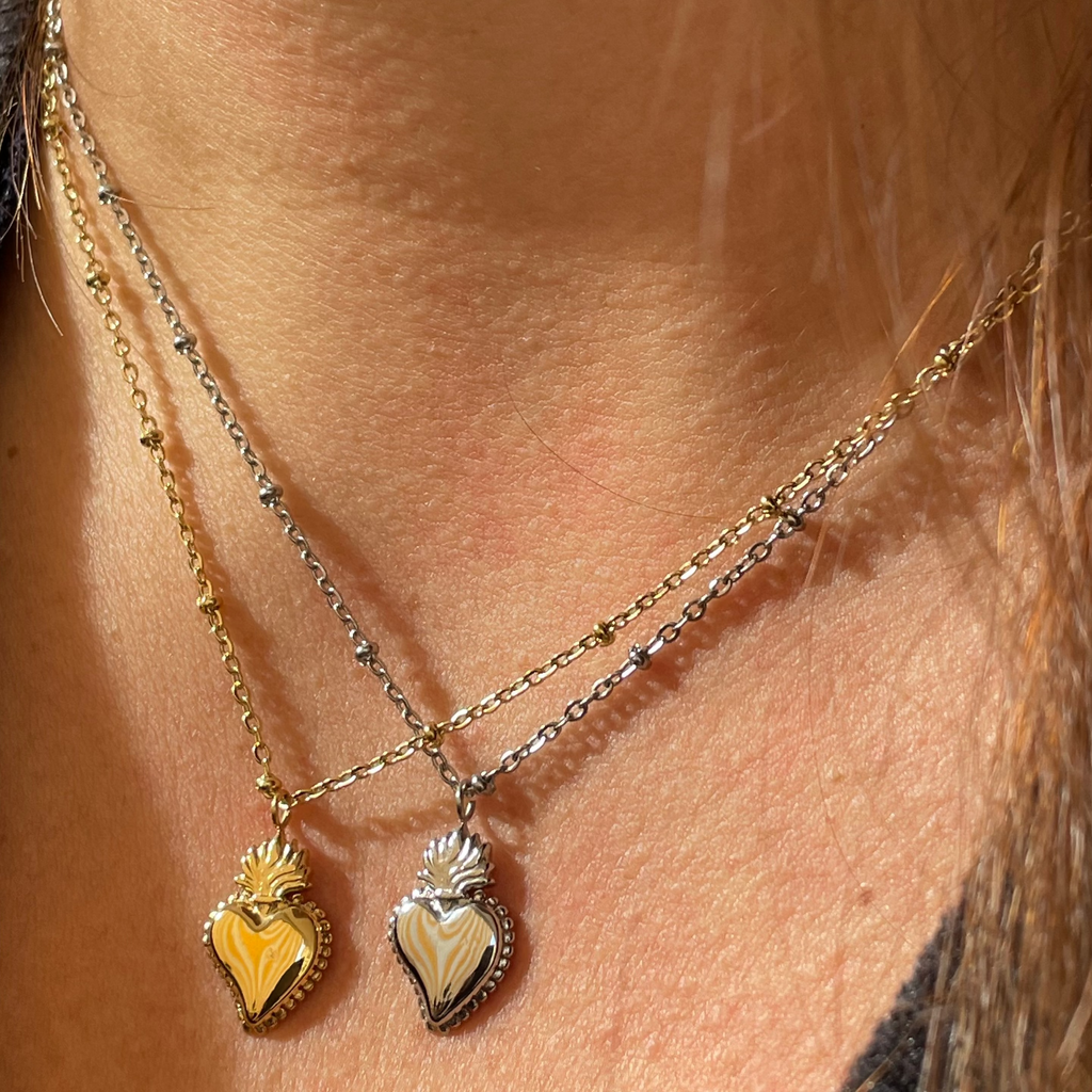 Collana sacro cuore in 2 colori