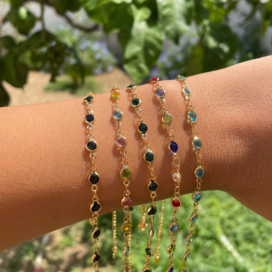 Bracciale con vetrini colorati