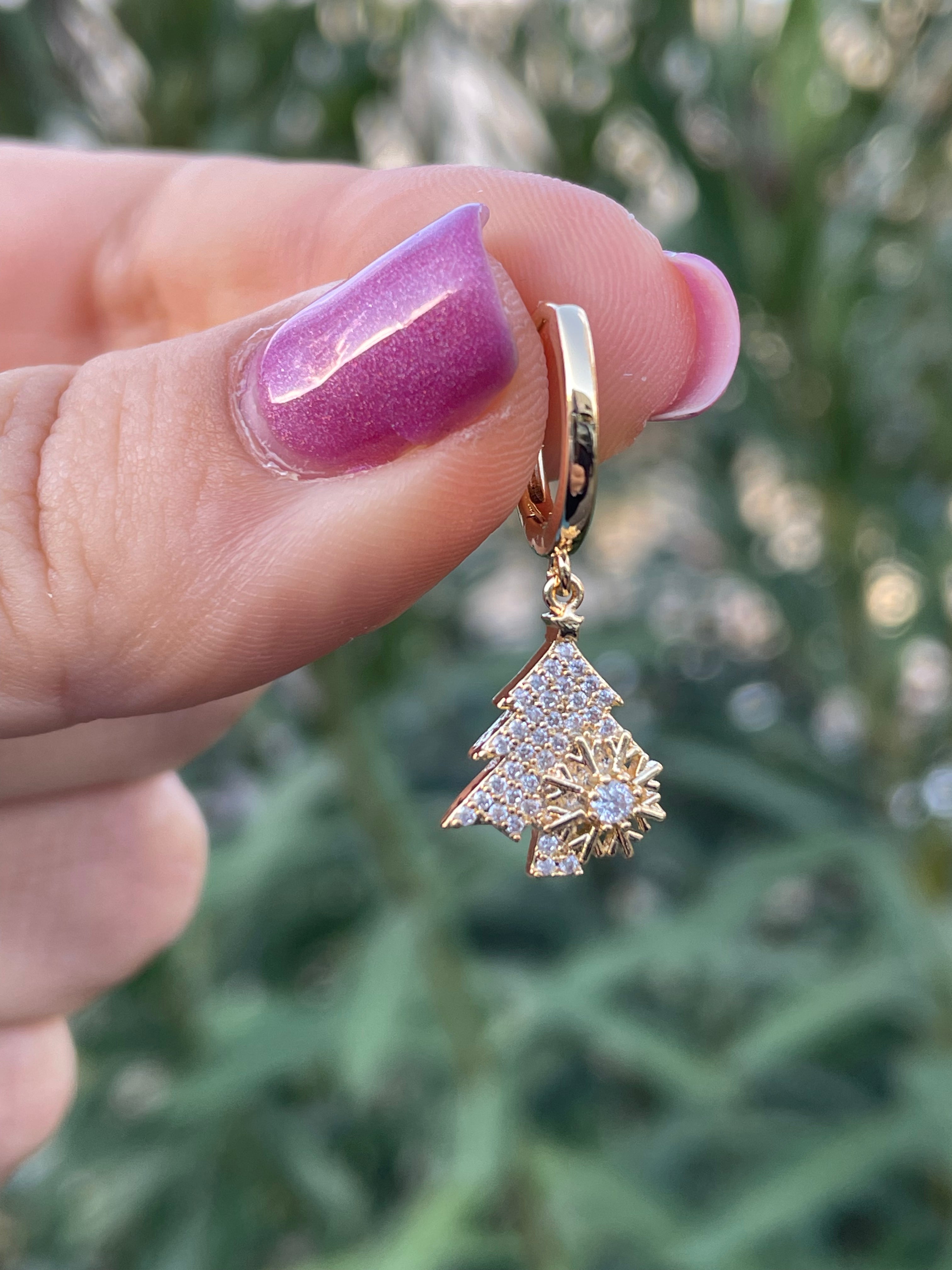 Orecchino albero di Natale in 2 colori