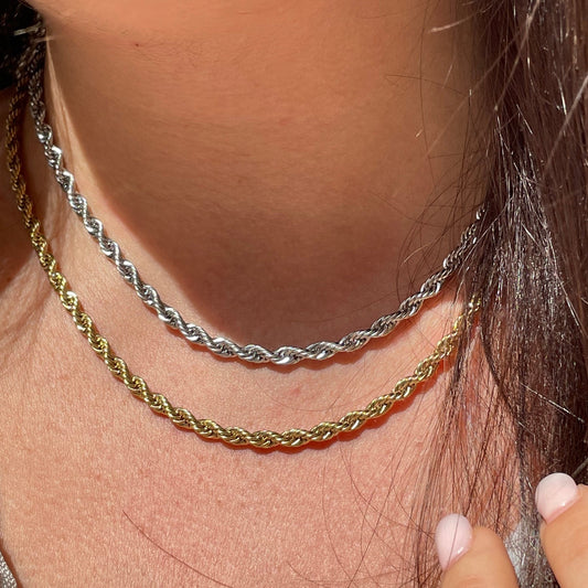 Collana intreccio doppia in 2 colori