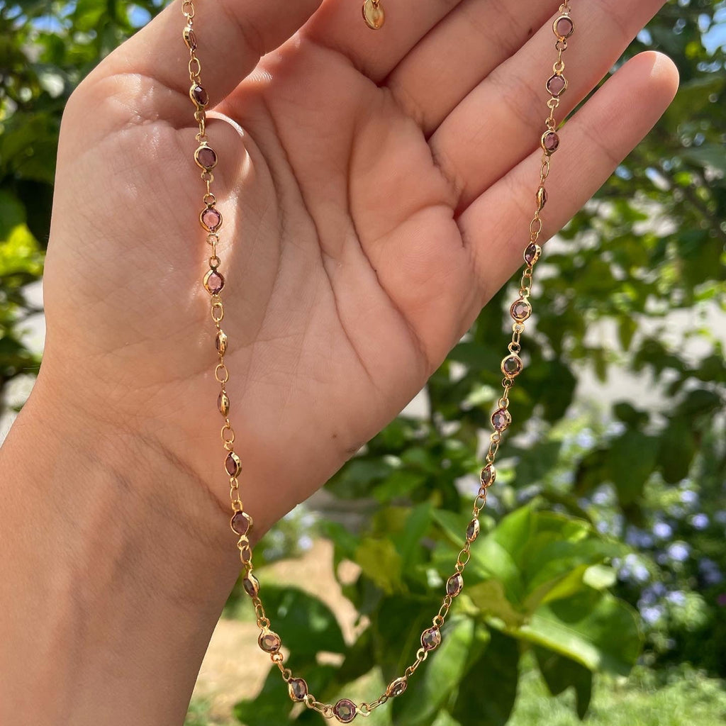 Collana con vetrini colorati in 9 colori