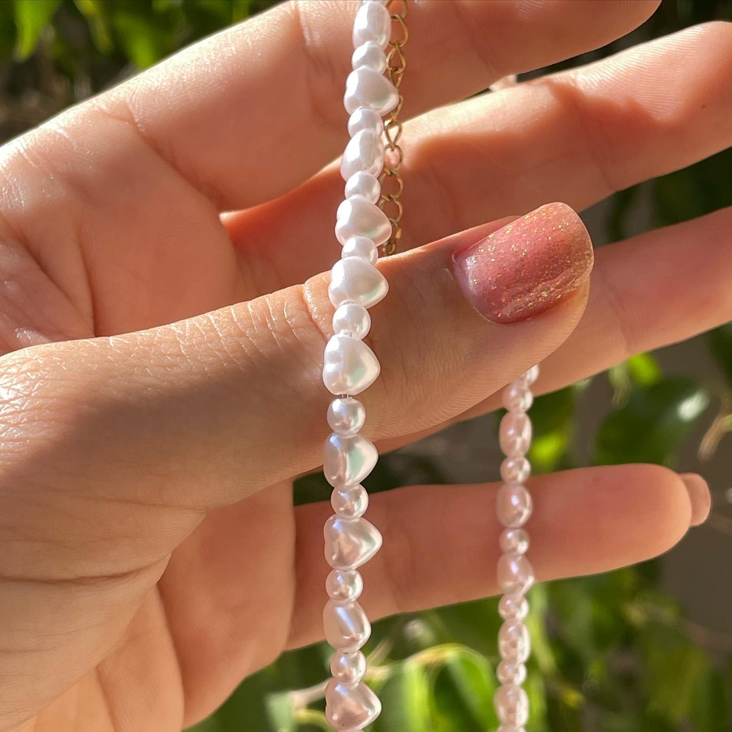 Collana con cuori di perle