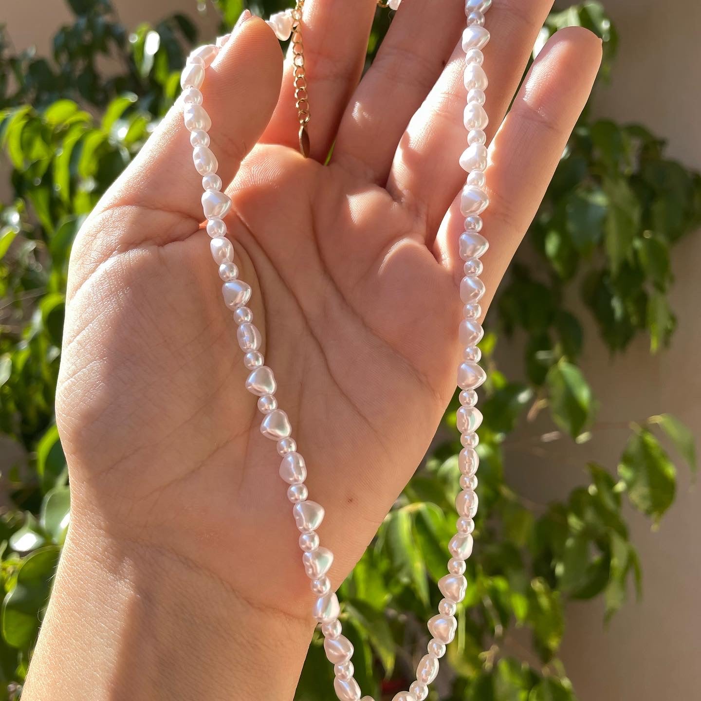 Collana con cuori di perle