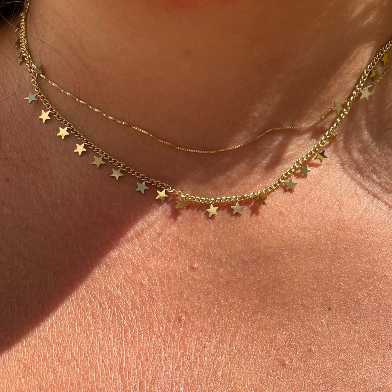 Collana con stelline in 2 colori