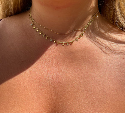 Collana con stelline in 2 colori