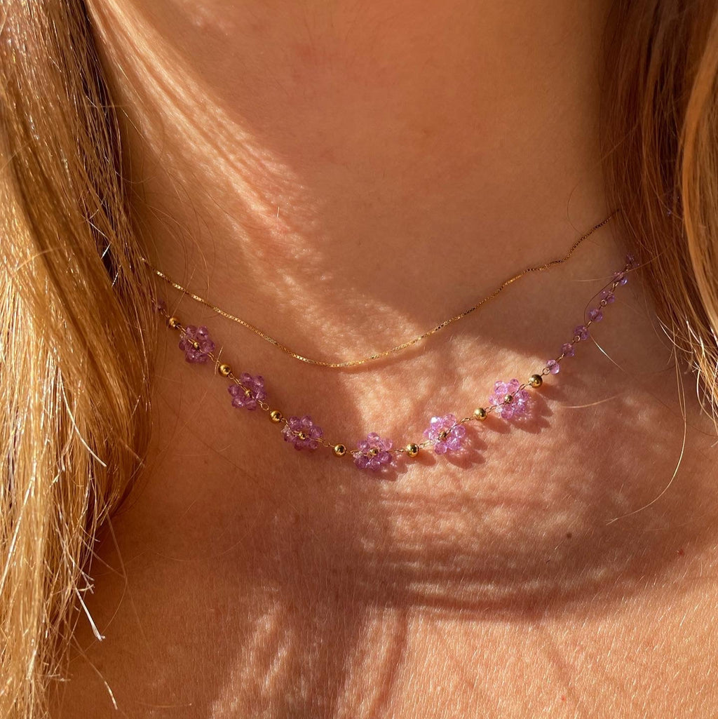 Collana con fiori in 2 colori