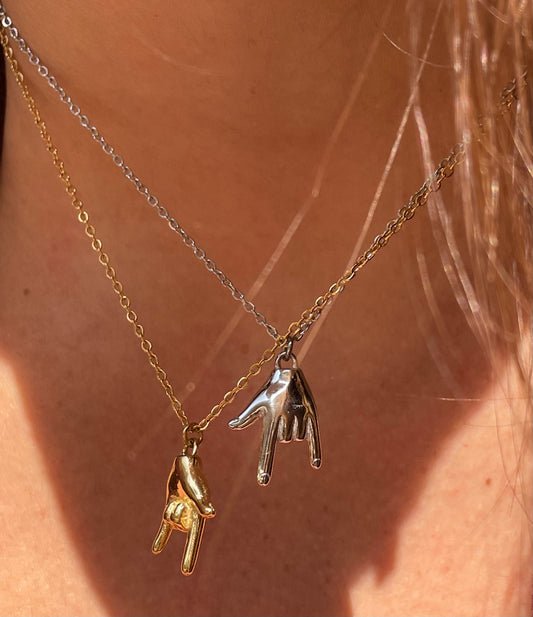 Collana con corna in 2 colori