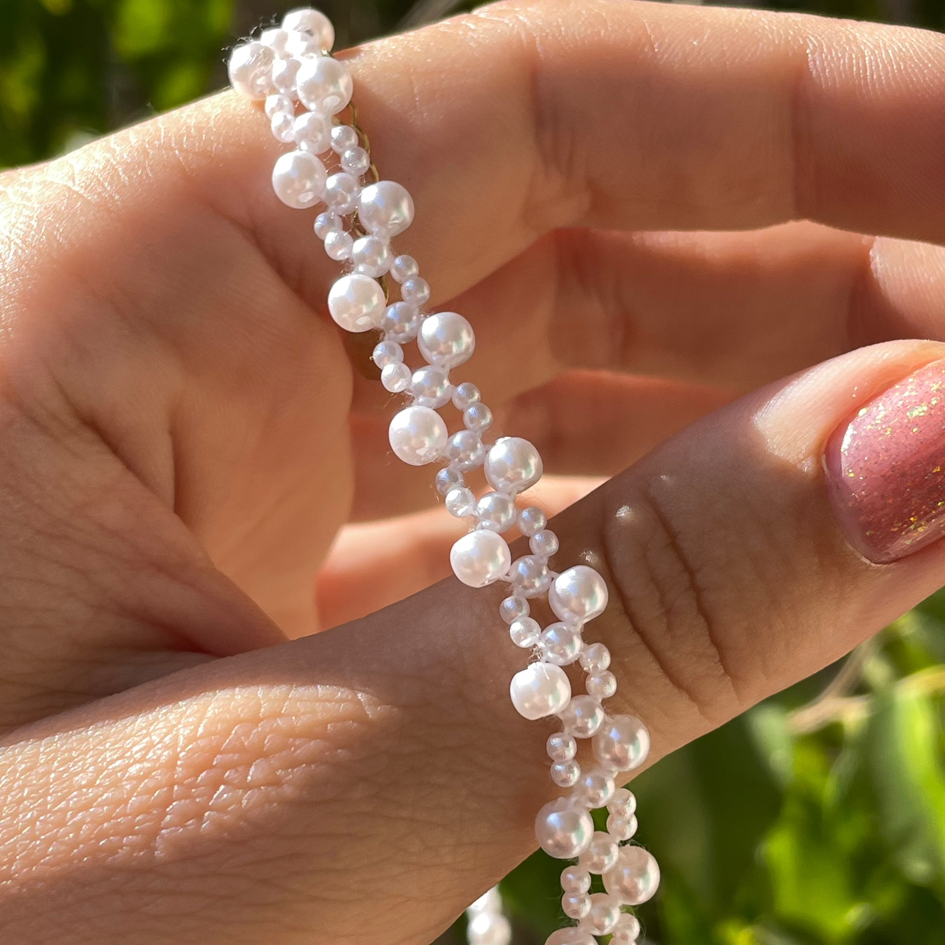 Collana con perle intreccio