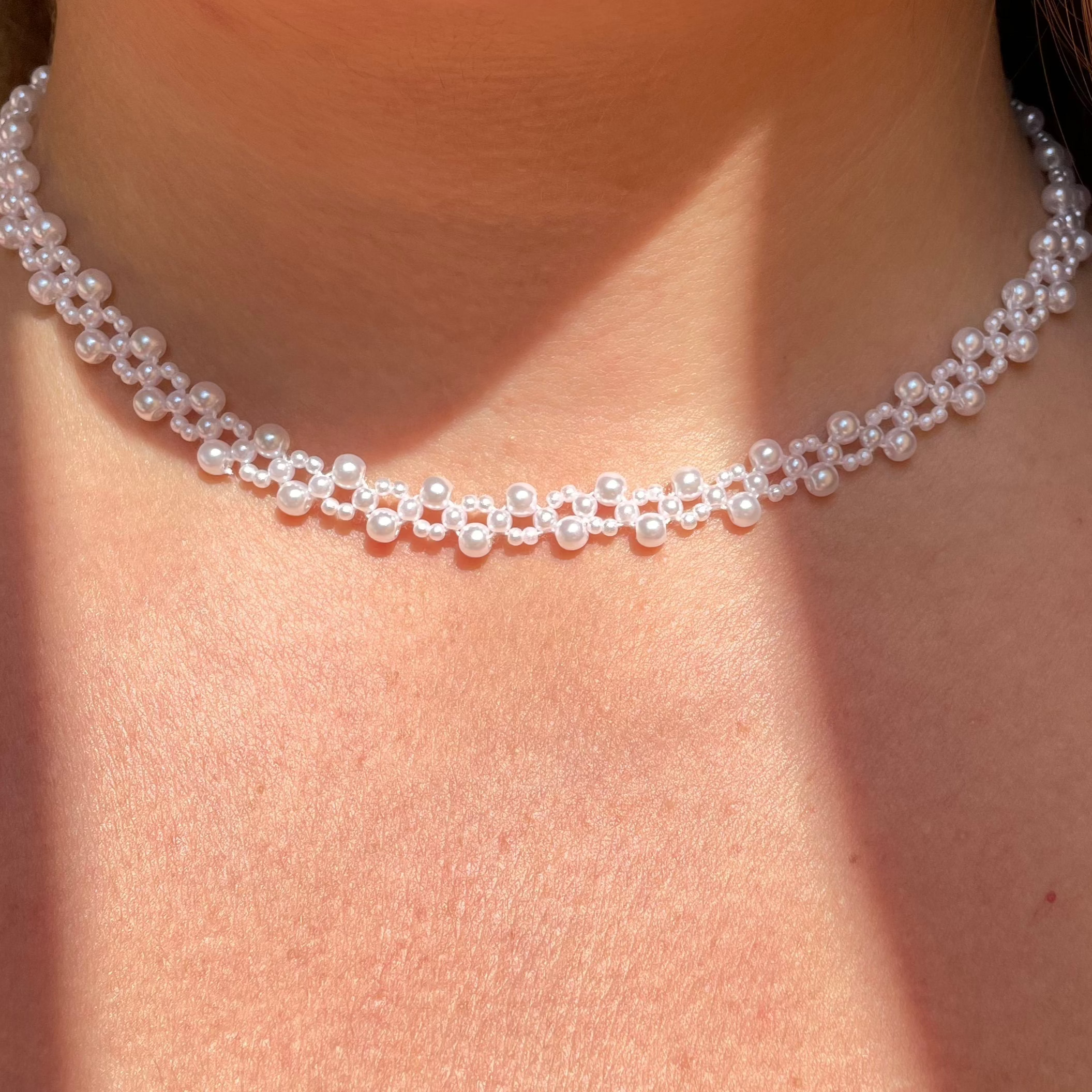Collana con perle intreccio