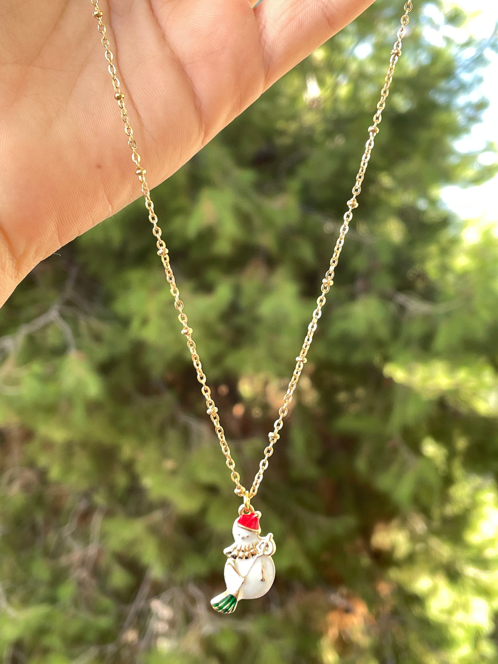 Collana con pupazzo di neve