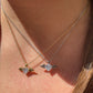Collana con cuore e ali in 2 colori
