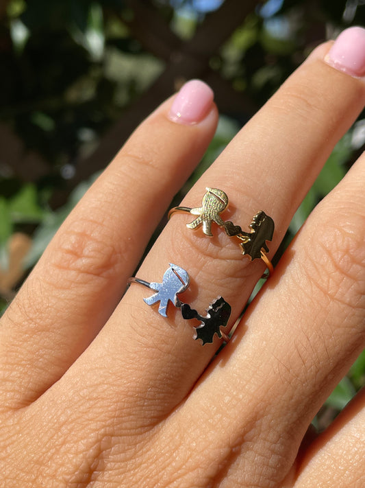 Anello con bimbi in 2 colori