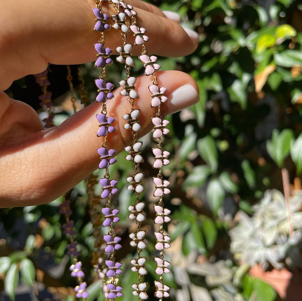 Collana con farfalle in 3 colori