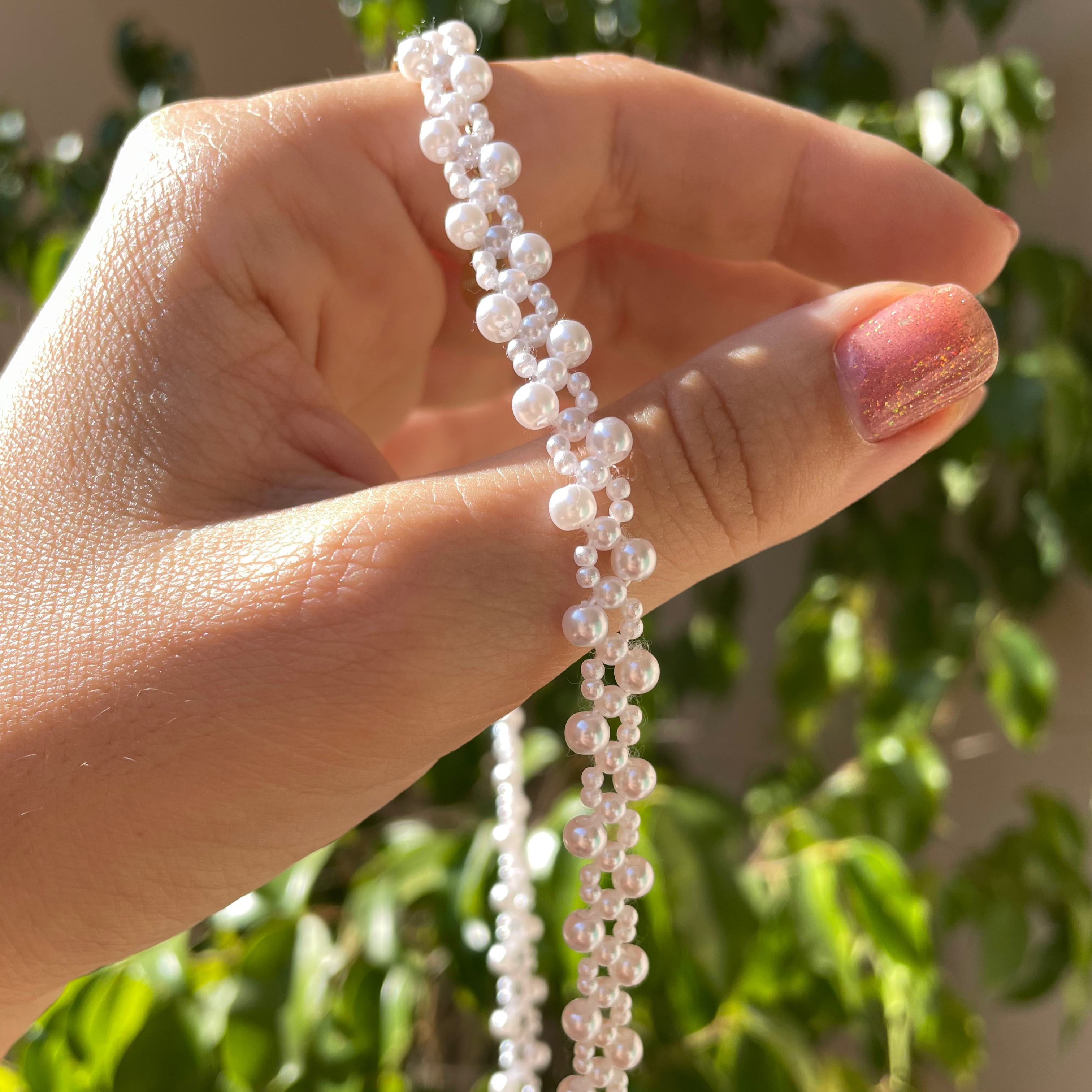 Collana con perle intreccio