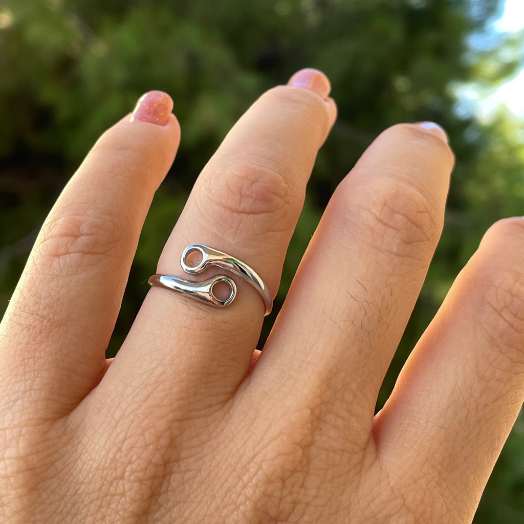 Anello con segno zodiacale in 2 colori