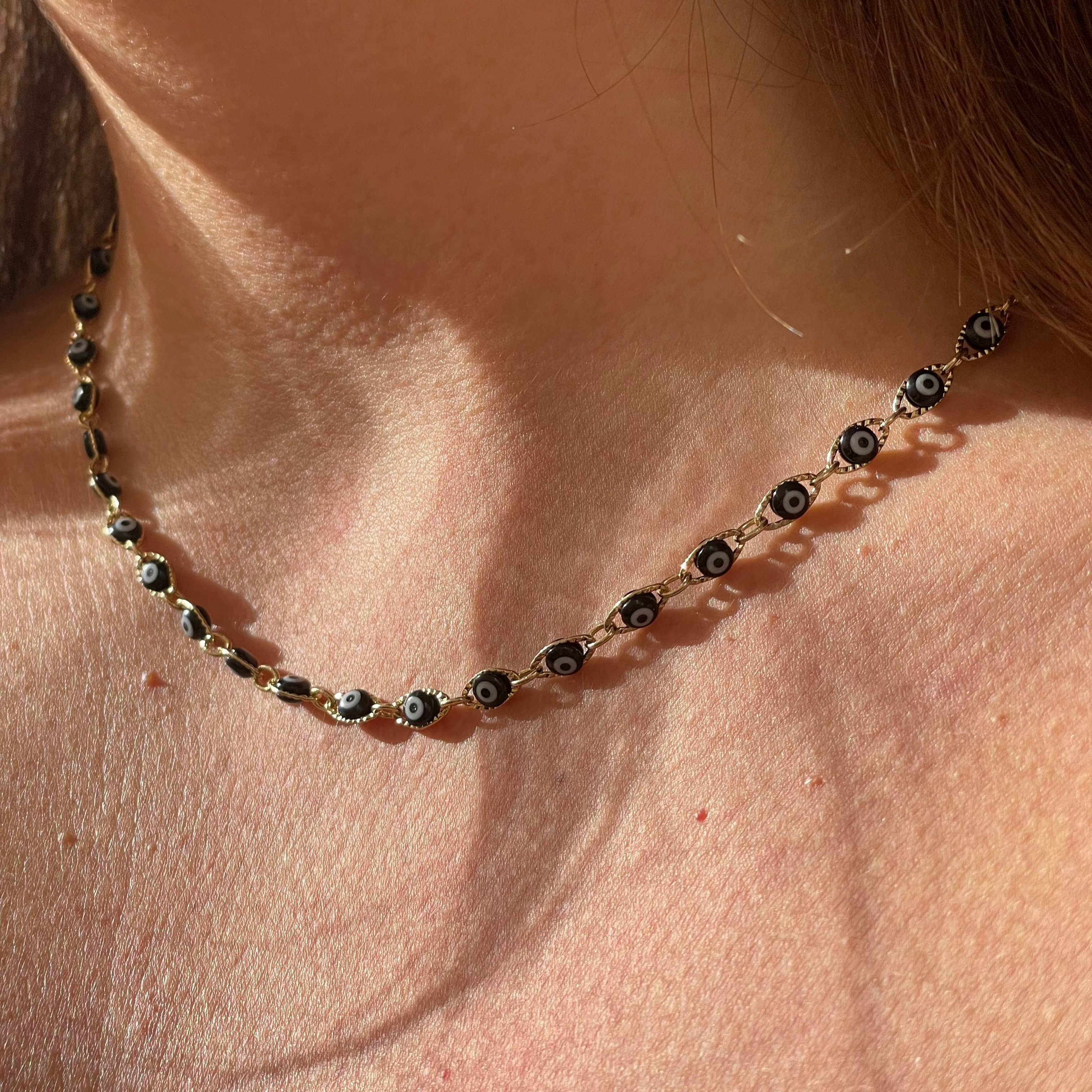 Collana con occhio di Allah nero e dorato