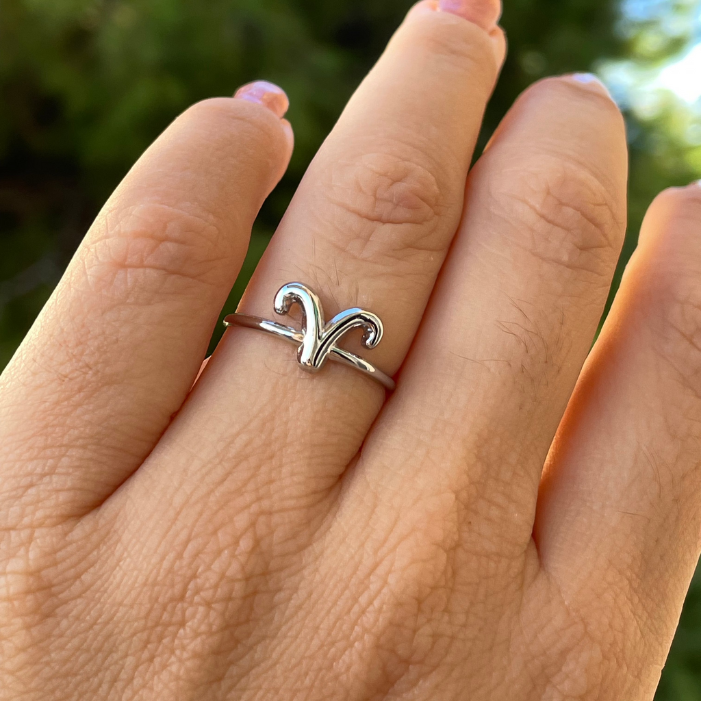 Anello con segno zodiacale in 2 colori