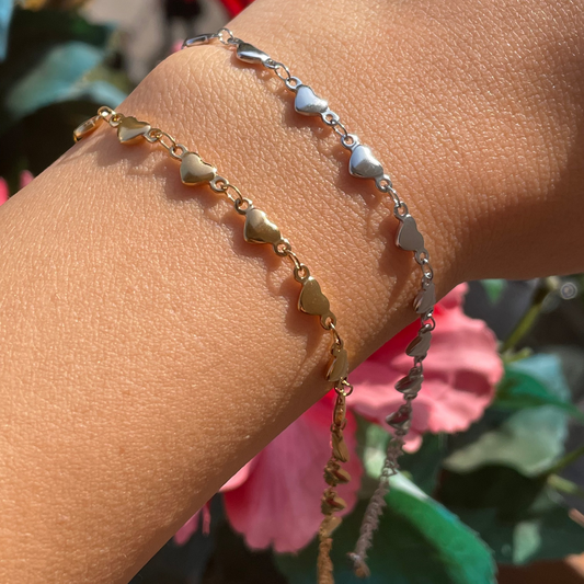 Bracciale cuori in 2 colori