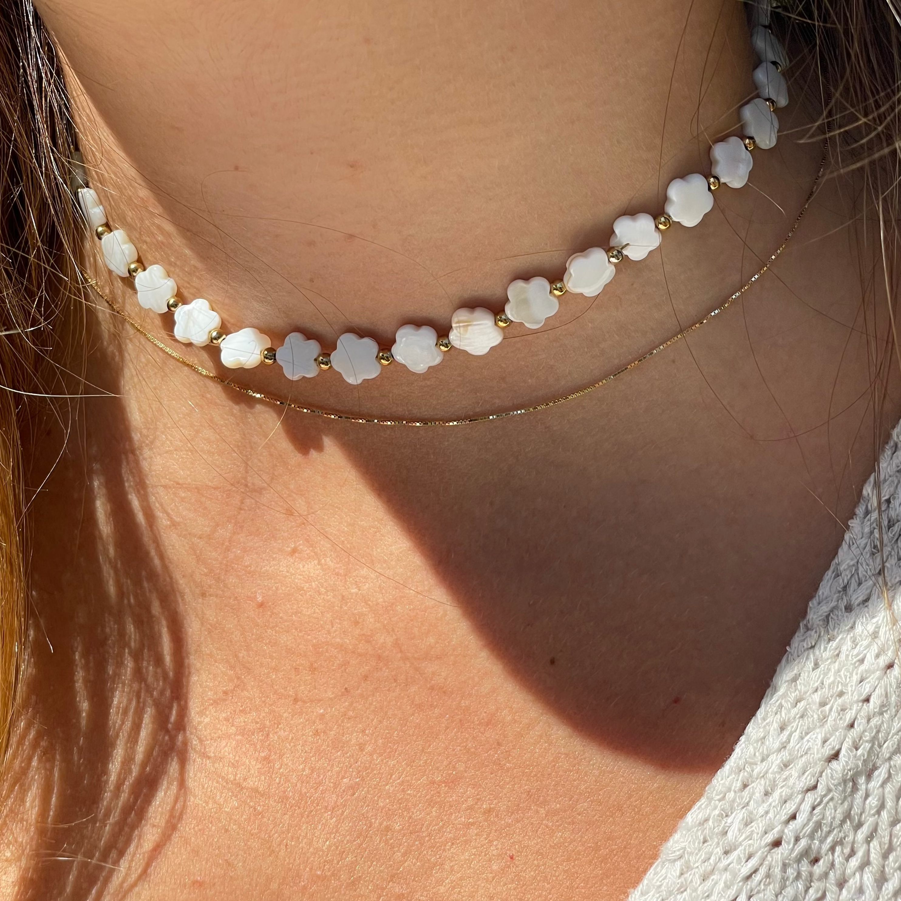 Collana fiori in madreperla