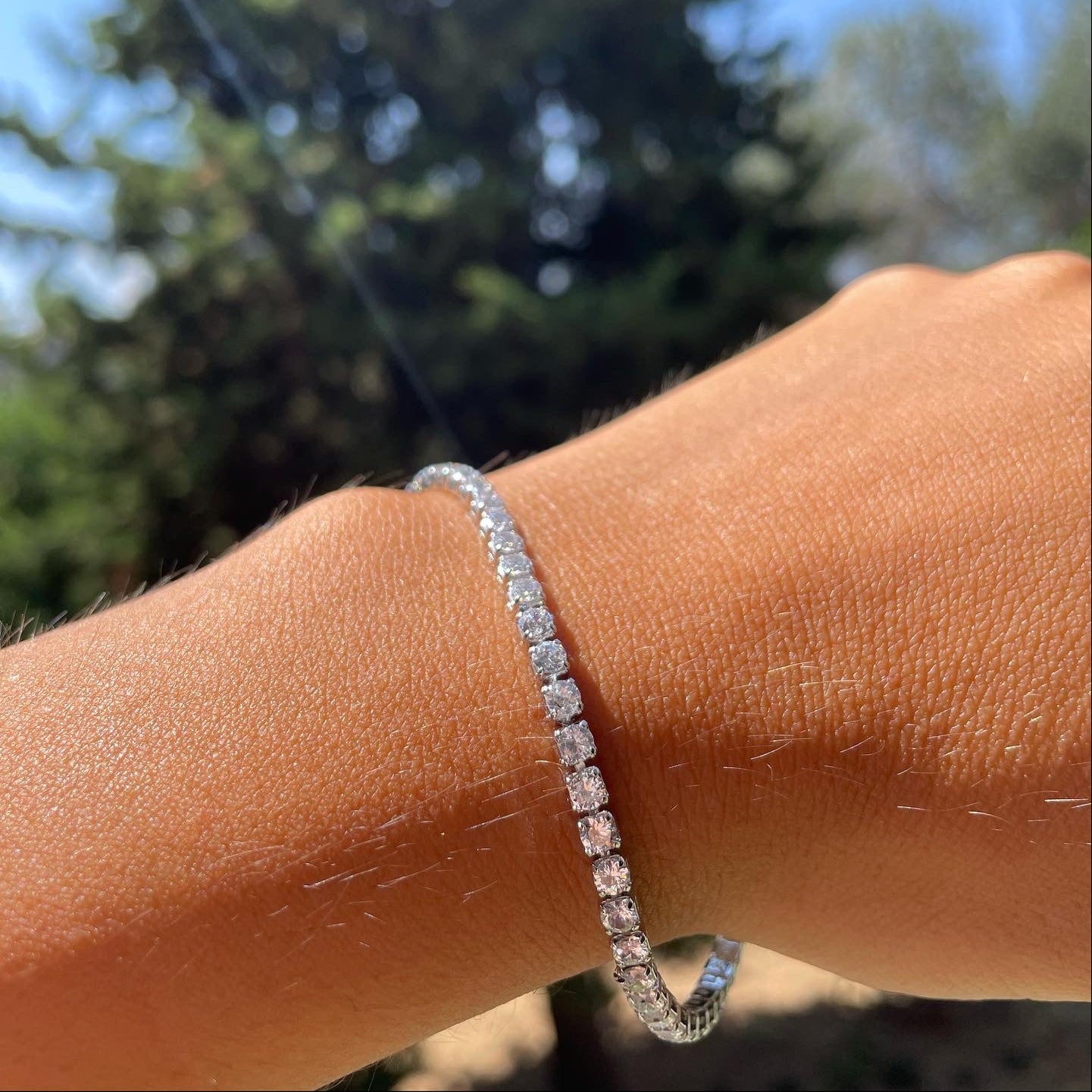 Bracciale tennis con cristallini in 5 colori